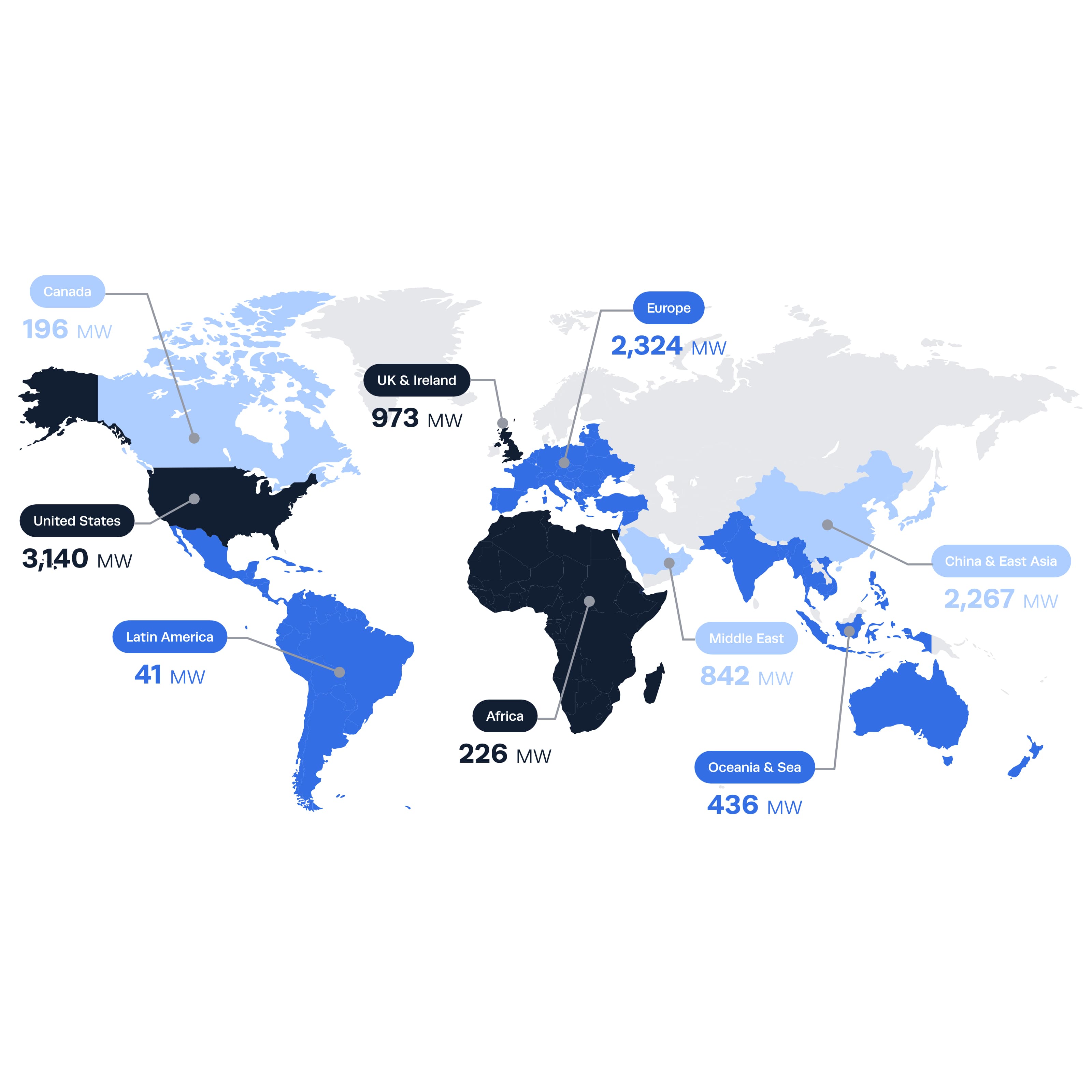Map Data Centers All Over the World - 1 x 1